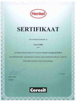 Henkel sertifikaat 2007